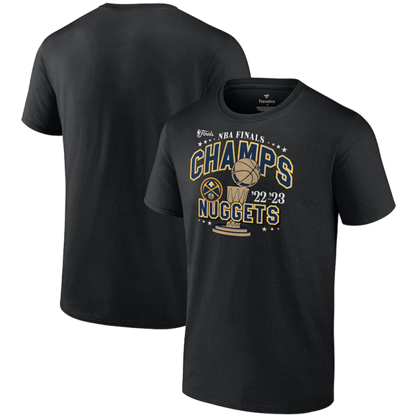 Men's Denver Nuggets Black Champions Press Graphic T-Shirt